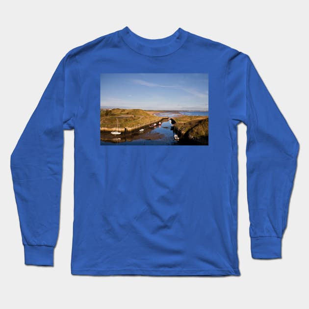 Seaton Sluice Harbour Long Sleeve T-Shirt by Violaman